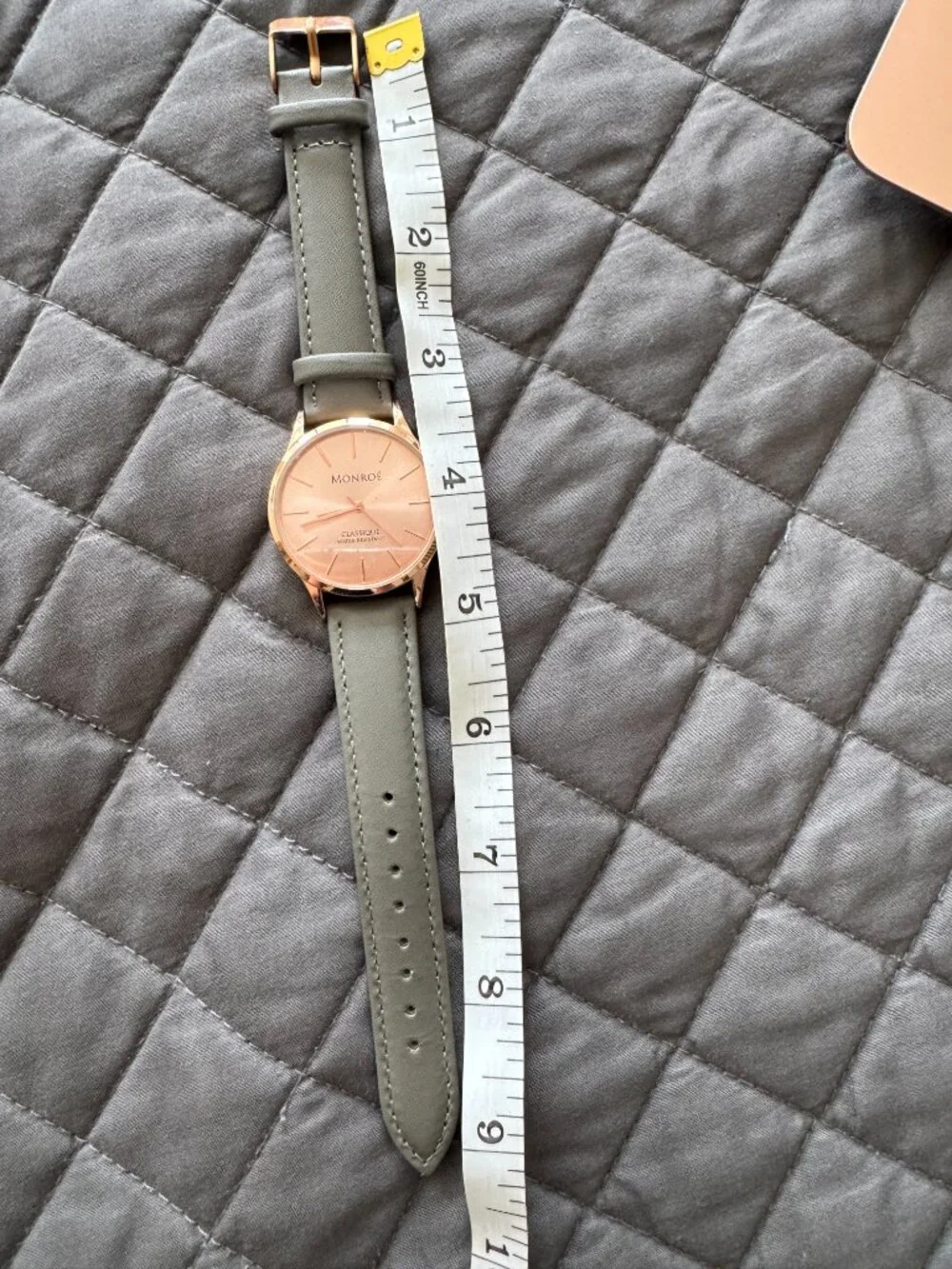 Monroe Solerose- Charcoal Leather Band and Rose Gold Watch